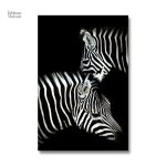 Oeuvre d'art zèbre, design minimaliste noir et blanc