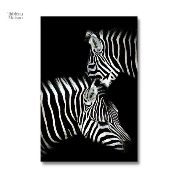 Oeuvre d'art zèbre, design minimaliste noir et blanc