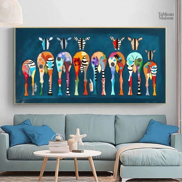 Tableau Zèbre Pop Art coloré et moderne