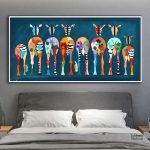 Tableau contemporain zèbre avec couleurs vives