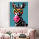 Tableau Zèbre Pop Art Décalé