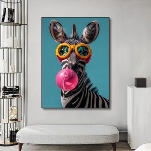 Œuvre murale zèbre moderne