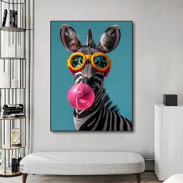 Œuvre murale zèbre moderne