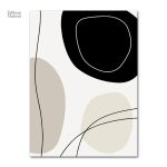Art abstrait en noir et beige pour décoration contemporaine