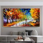 Tableau paysage aquarelle coloré et lumineux