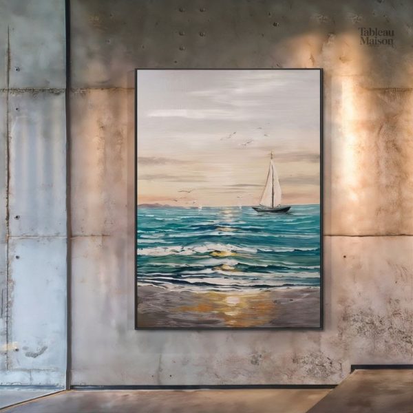 Art mural représentant des paysages marins