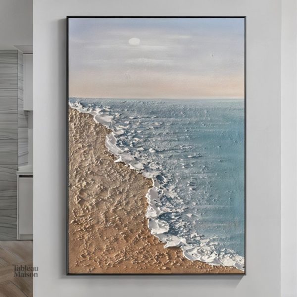 Tableau paysage de plage ensoleillé