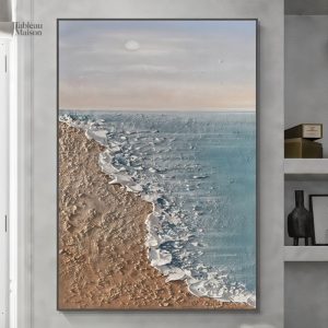 Œuvre d'art représentant un paysage maritime