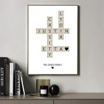 Tableau scrabble avec noms de famille