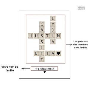 Décoration murale scrabble personnalisée