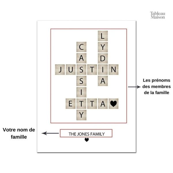 Décoration murale scrabble personnalisée