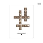 Art mural familial en style scrabble