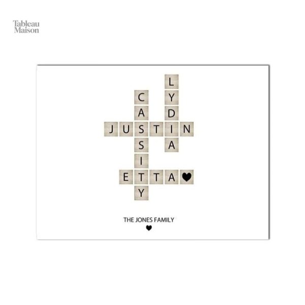 Tableau de famille design scrabble