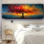 Toile Arbre Coloré représentant les 4 saisons