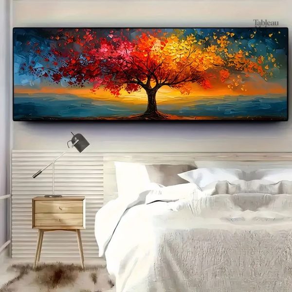 Toile Arbre Coloré représentant les 4 saisons