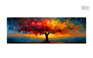 Illustration artistique d'un arbre par saison