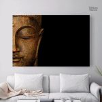 Toile Bouddha sur fond noir