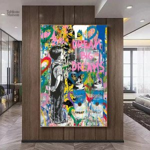 Toile Street Art contemporaine en couleur vibrante