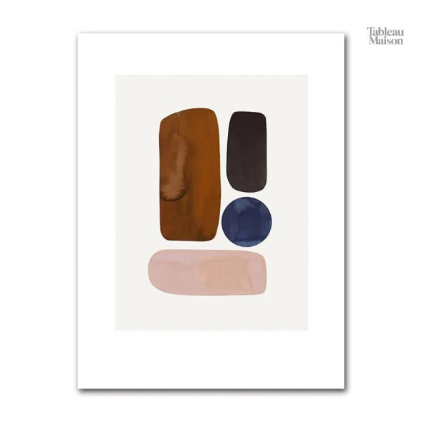 Composition abstraite en triptyque avec couleurs chaudes et froides