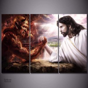 Illustre la dualité morale dans un tableau captivant