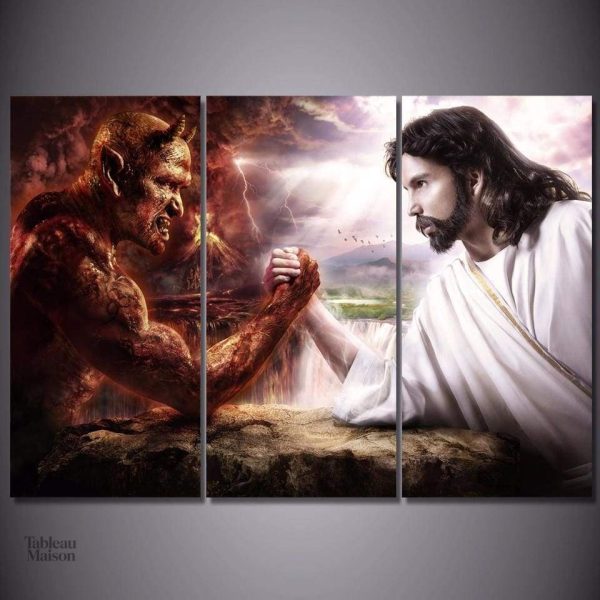 Illustre la dualité morale dans un tableau captivant