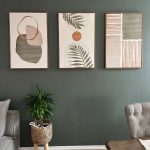 Composition boho avec couleurs vertes et terracotta