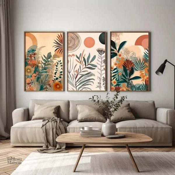 Tableau abstrait inspiré de la nature bohème