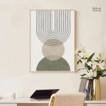 Tableau moderne avec design épuré en vert et blanc