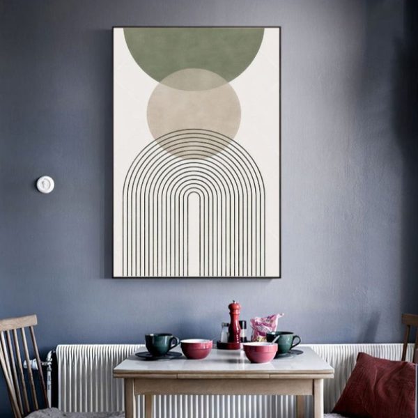 Art mural contemporain aux formes géométriques
