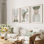 Tableau décoratif vert et blanc pour intérieur moderne