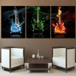 Tableau Guitares électriques en décoration murale