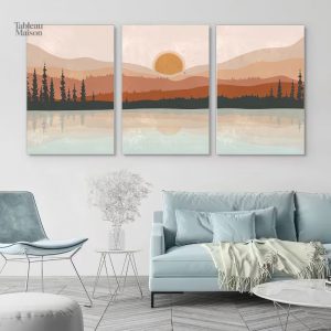 Triptyque Montagnes et Lac Nordique