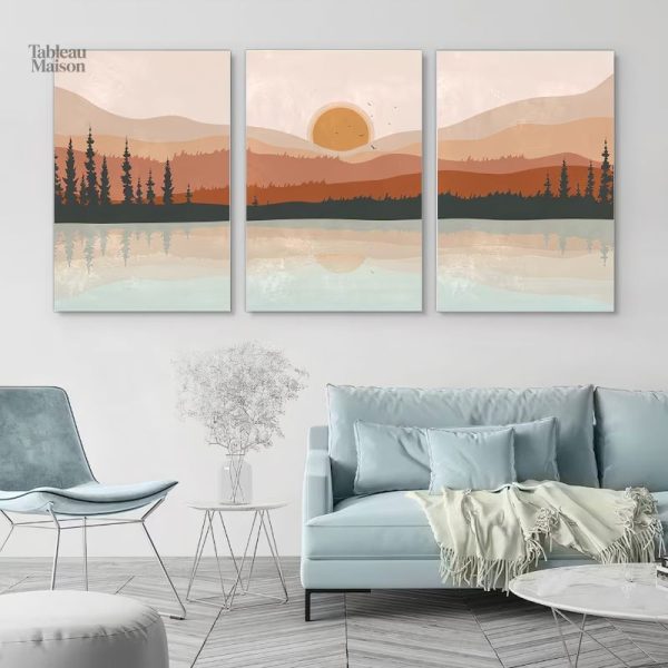 Triptyque Montagnes et Lac Nordique