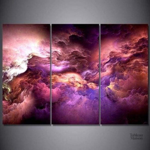 Tableau de nuages en teintes violettes, ajout élégant à votre intérieur