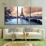 Tableau triptyque Paris, bords de Seine en trois parties