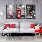 Tableau illustrant les monuments de Paris et Londres