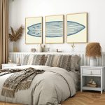 Tableau en bois représentant une planche de surf