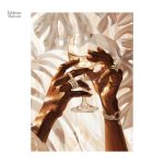 Tableau moderne représentant un vin blanc estival et raffiné
