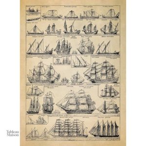 Œuvre d'art bateau illustrant un navigateur au large