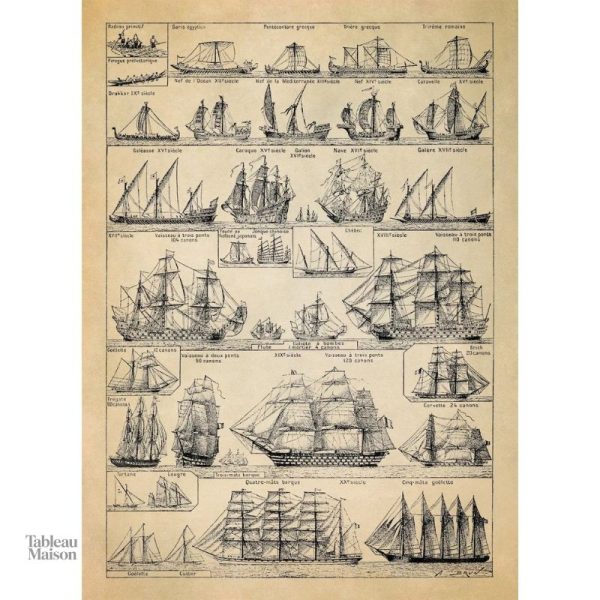 Œuvre d'art bateau illustrant un navigateur au large